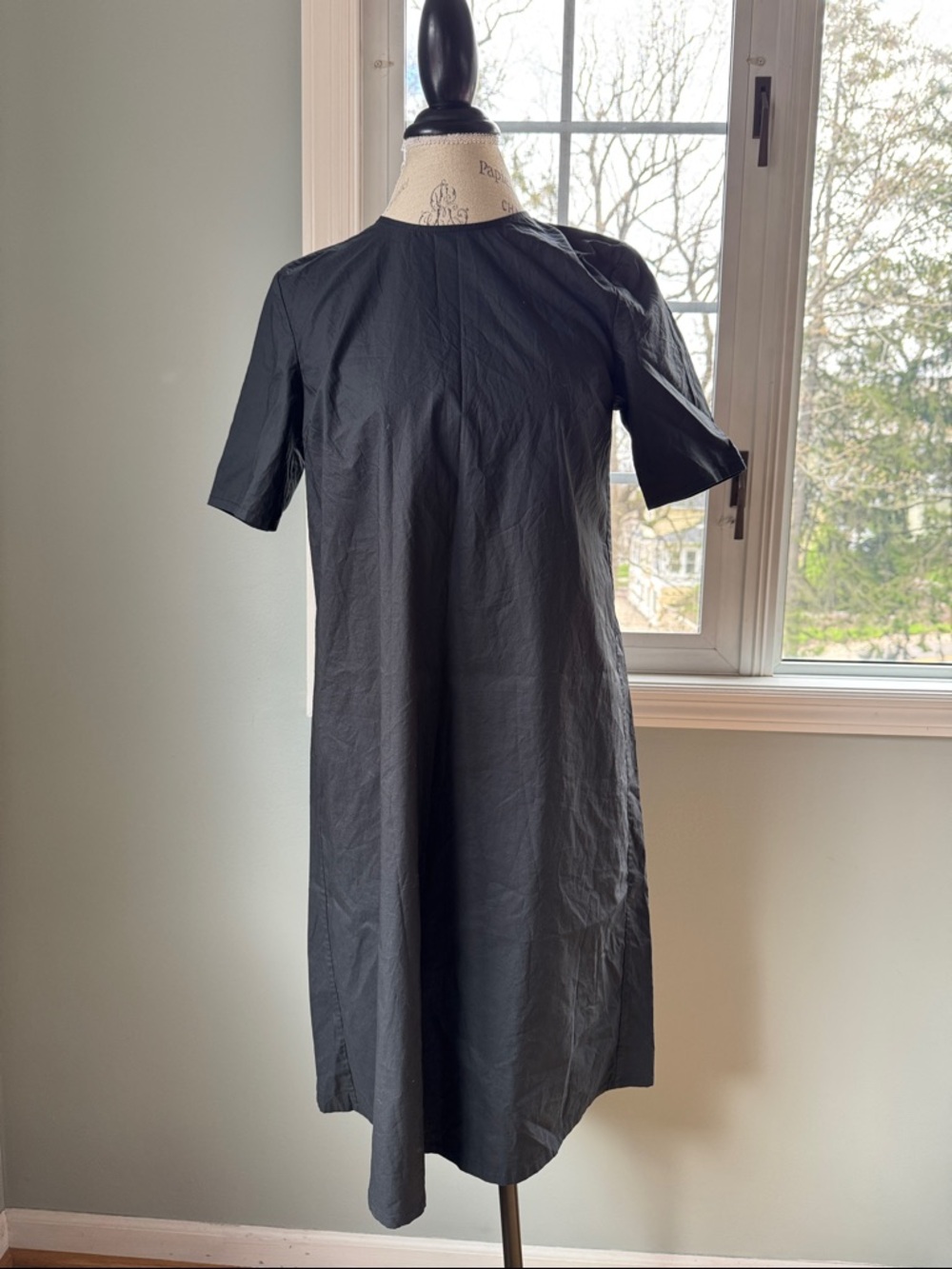 Totokaelo black cotton short sleeve midi dress EUC M
